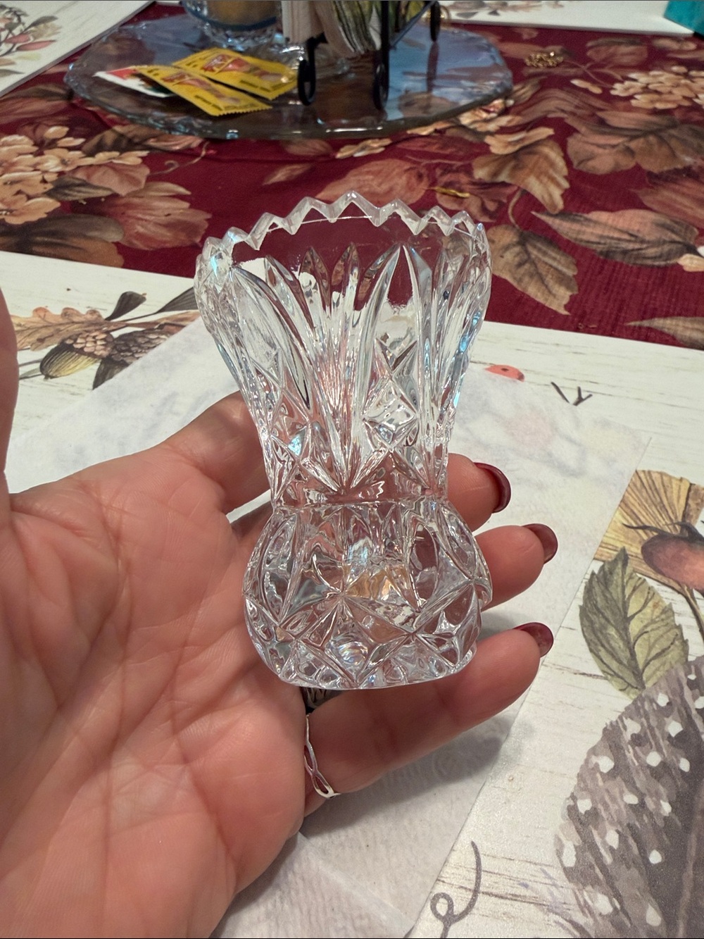 Clear Cut Crystal Toothpick Holder - Clear Genuine 24%Lead Crystal